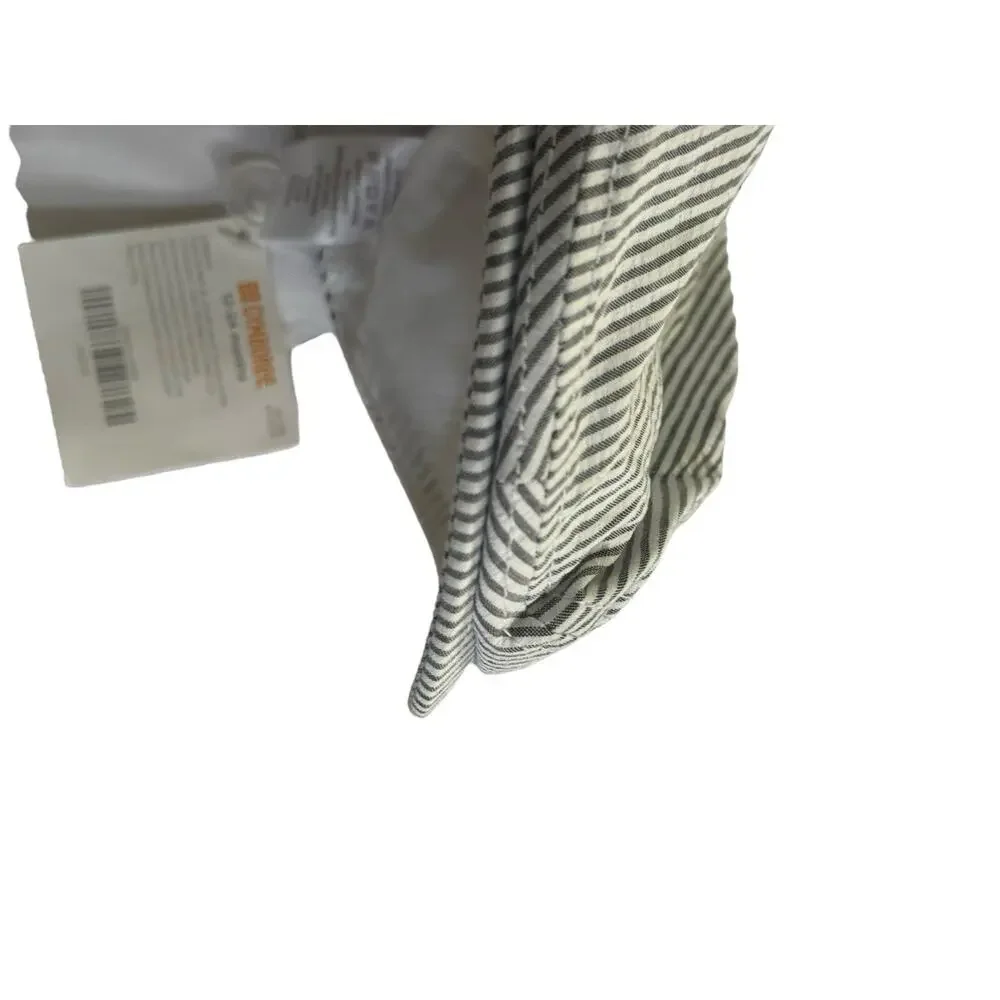 Gymboree Newsboy Hat 12 - 24 Months Gray White Striped Seersucker Hat NWT #2954
